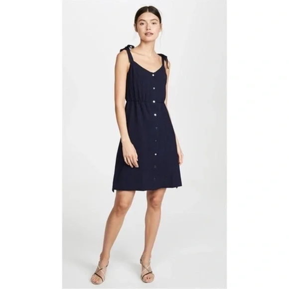 AYR The Daze Button-Down Midi Dress, Navy, XS - Picture 2 of 8